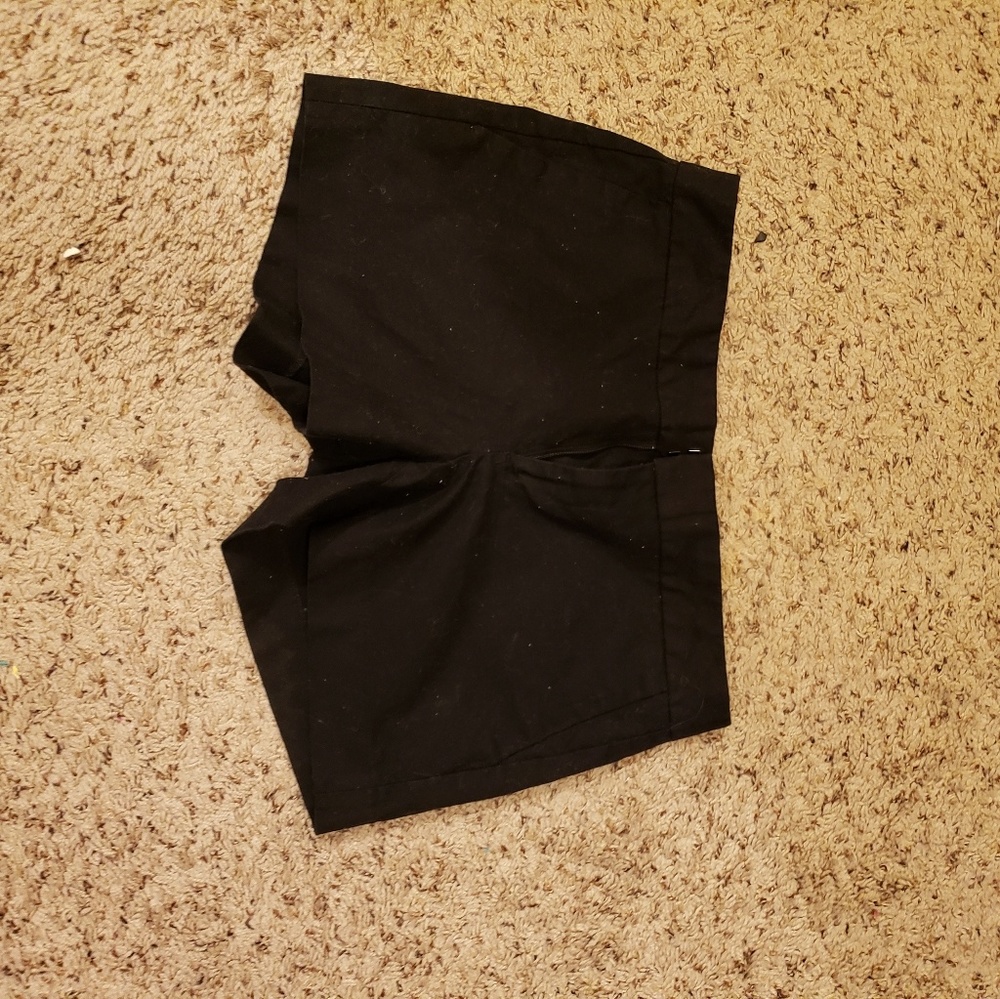 Black shorts.